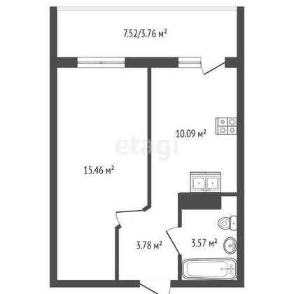 Продажа 1-комнатной квартиры 32,8 м², 2/10 этаж