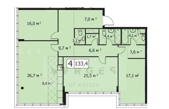 Продажа 4-комнатной квартиры 131 м², 2/14 этаж