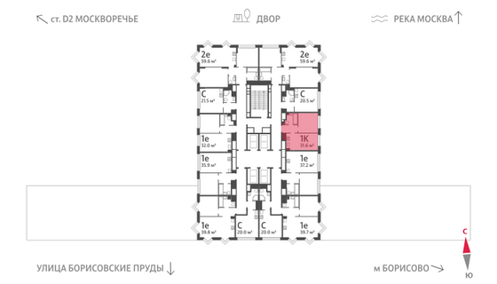 Продажа 1-комнатной квартиры 31,6 м², 23/30 этаж