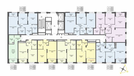 Продажа 1-комнатной квартиры 44,2 м², 2/23 этаж