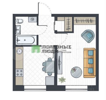 Продажа 1-комнатной квартиры 34,2 м², 5/17 этаж