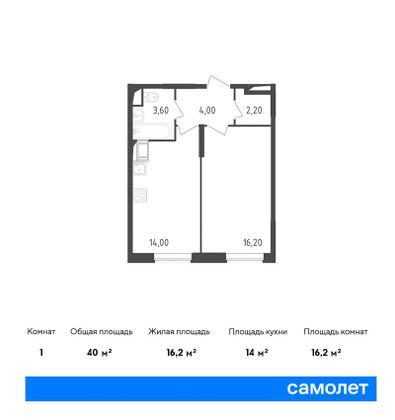 Продажа 1-комнатной квартиры 40 м², 4/23 этаж