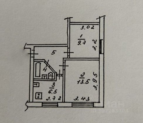 Продажа 2-комнатной квартиры 36,3 м², 1/5 этаж