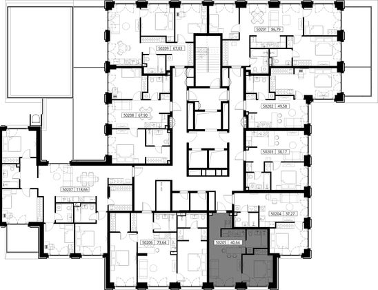 Продажа 1-комнатной квартиры 40,6 м², 2/15 этаж