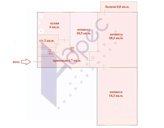 Продажа 3-комнатной квартиры 60 м², 5/5 этаж