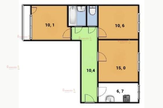 Продажа 3-комнатной квартиры 57,7 м², 6/9 этаж