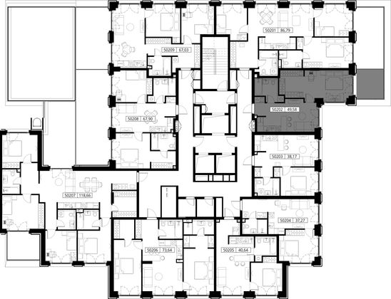 Продажа 1-комнатной квартиры 49,6 м², 2/15 этаж