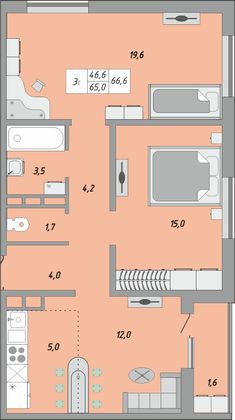 Продажа 3-комнатной квартиры 70 м², 11/17 этаж