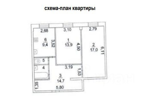 Продажа 2-комнатной квартиры 59,2 м², 1/4 этаж