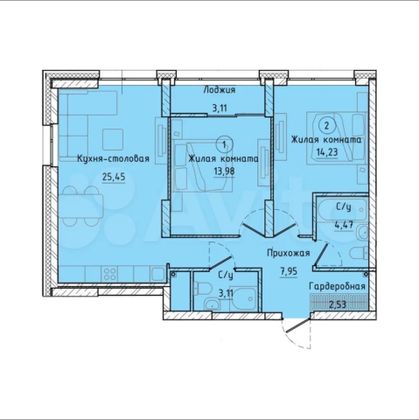 Продажа 2-комнатной квартиры 72 м², 27/33 этаж