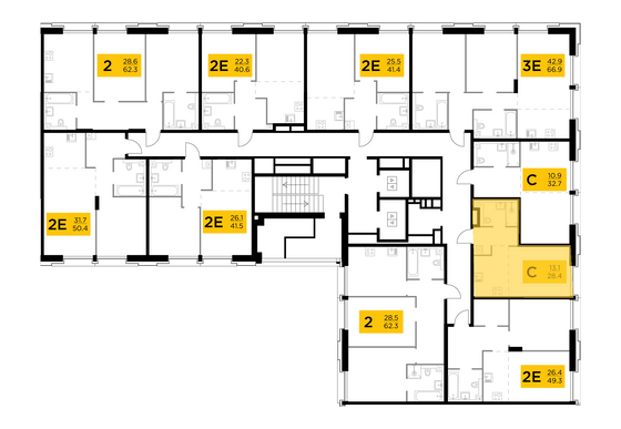 Продажа квартиры-студии 28,4 м², 4/12 этаж