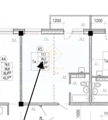 Продажа 1-комнатной квартиры 39 м², 8/12 этаж