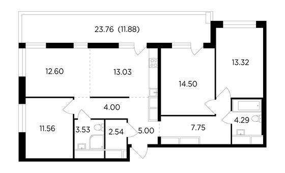 Продажа 4-комнатной квартиры 104 м², 24/25 этаж