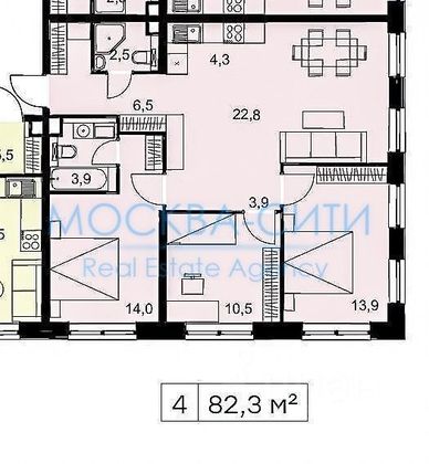 Продажа 4-комнатной квартиры 82,3 м², 17/32 этаж