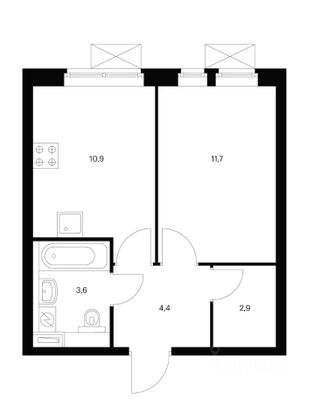 Продажа 1-комнатной квартиры 33 м², 2/32 этаж