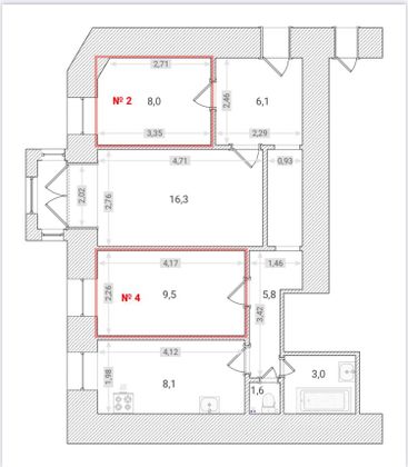 Продажа 2 комнат, 27 м², 4/7 этаж