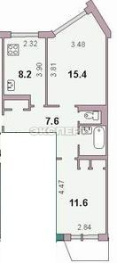 Продажа 2-комнатной квартиры 47,9 м², 9/9 этаж