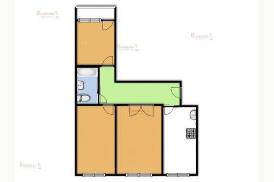 Аренда 3-комнатной квартиры 62 м², 1/9 этаж