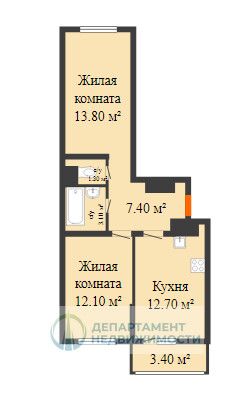 Продажа 2-комнатной квартиры 51 м², 16/16 этаж