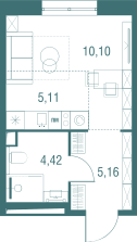 Продажа квартиры-студии 24,8 м², 2/24 этаж