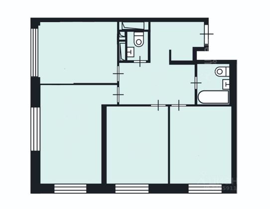 Продажа 3-комнатной квартиры 80 м², 7/25 этаж