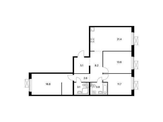 Продажа 3-комнатной квартиры 88,3 м², 14/16 этаж