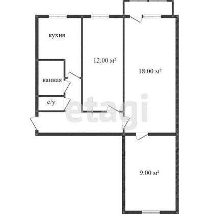 Продажа 3-комнатной квартиры 56,9 м², 4/4 этаж