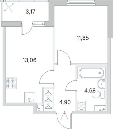 Продажа 1-комнатной квартиры 36,1 м², 1/8 этаж