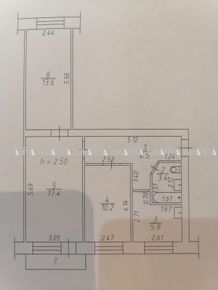 Продажа 3-комнатной квартиры 58 м², 5/5 этаж