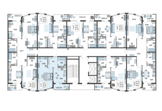 Продажа 1-комнатной квартиры 40,3 м², 21/21 этаж