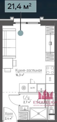 Продажа квартиры-студии 21,5 м², 21/28 этаж