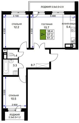 Продажа 3-комнатной квартиры 62 м², 10/17 этаж