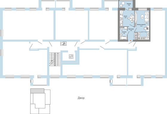 Продажа 1-комнатной квартиры 37 м², 6/9 этаж