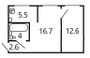 Продажа 2-комнатной квартиры 42 м², 1/4 этаж