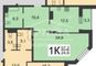 Продажа 1-комнатной квартиры 59 м², 8/18 этаж