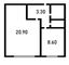 Продажа 1-комнатной квартиры 39,3 м², 1/12 этаж