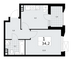 Продажа квартиры со свободной планировкой 34,2 м², 6/22 этаж