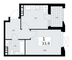 Продажа квартиры со свободной планировкой 33,9 м², 20/22 этаж