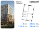 Продажа 2-комнатной квартиры 54,6 м², 13/14 этаж