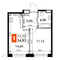 Продажа 1-комнатной квартиры 34,8 м², 13/15 этаж