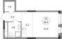Продажа квартиры-студии 26,4 м², 5/19 этаж
