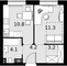 Продажа 1-комнатной квартиры 33,6 м², 6/28 этаж