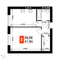 Продажа 1-комнатной квартиры 41,9 м², 3/4 этаж