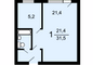 Продажа 1-комнатной квартиры 31,5 м², 1/9 этаж