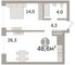 Продажа 1-комнатной квартиры 49 м², 20/23 этаж