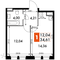 Продажа 1-комнатной квартиры 34,6 м², 11/15 этаж