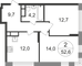 Продажа 2-комнатной квартиры 52,6 м², 11/17 этаж