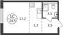 Продажа квартиры-студии 24,5 м², 9/9 этаж