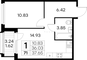 Продажа 1-комнатной квартиры 37,7 м², 8/15 этаж