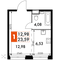 Продажа квартиры-студии 23,6 м², 13/15 этаж